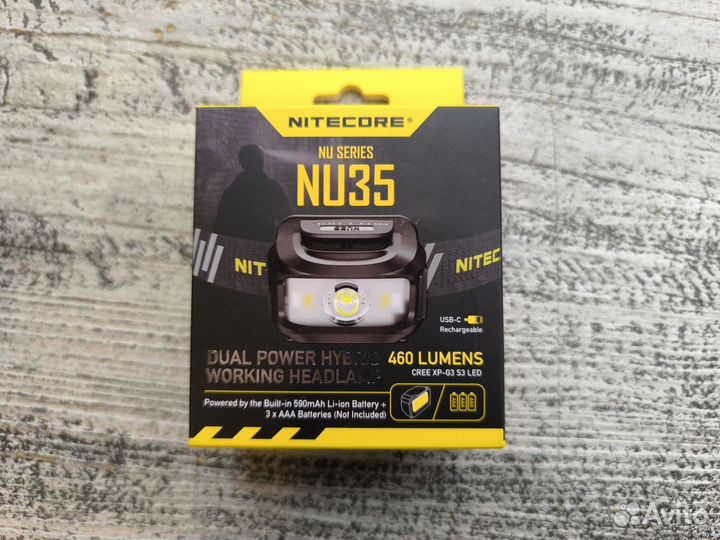 Налобный фонарь nitecore NU35