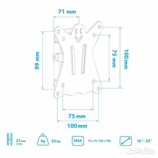 Настенный кронштейн Kromax casper-100