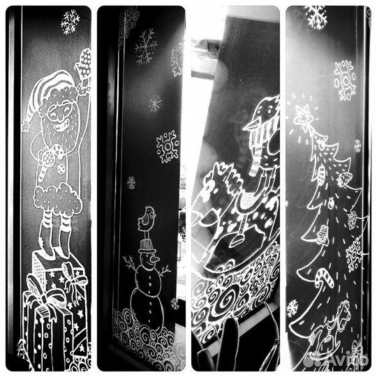 Роспись витрин, окон и стен