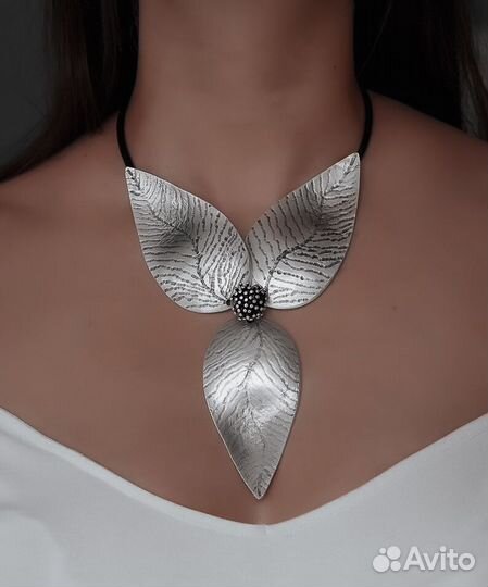 Калла цветок колье кольцо и серьги бижутерия