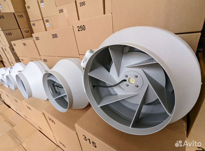 Канальный вентилятор от 100 до 315мм, вытяжной, пр