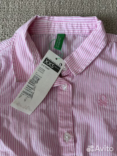 Рубашка на девочку Benetton новая 3-4 года