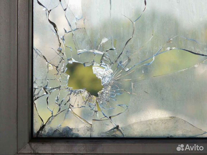 Ремонт окон, стеклопакет ударопрочный RAL9480
