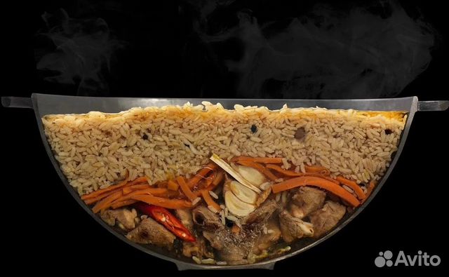 Казан чугунный узбекский с крышкой для плова