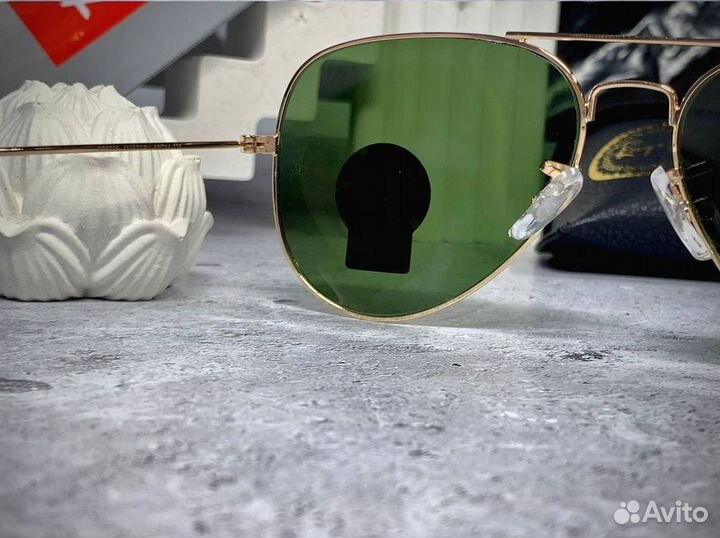 Очки Ray Ban Aviator золотые