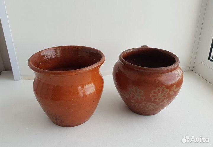 Старинные глиняные горшки. Керамика. Период СССР