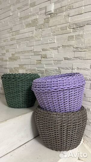 Кашпо из искусственного ротанга 10 литров