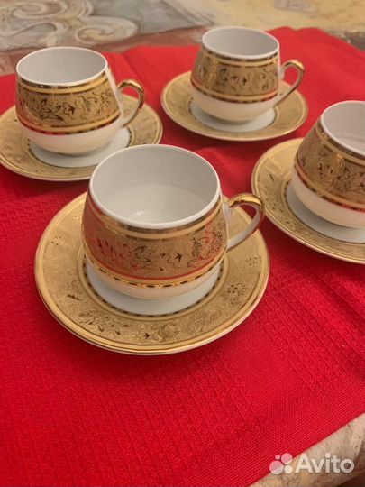 4 кофейные пары чашка с блюдцем 120мл