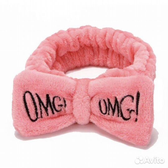Повязка на голову OMG розовая