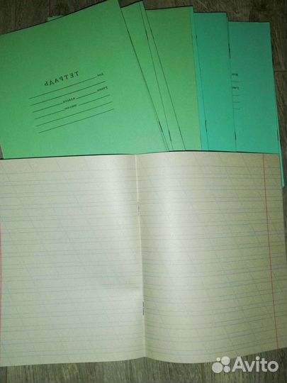 Тетради в косую линейку, разные модификации