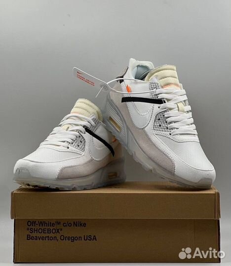 Nike air max 90 off white 41-45 мужские кроссовки