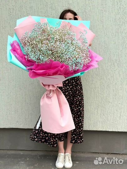 Букеты гиганты из гипсофилы/доставка цветов