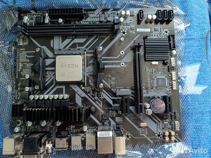 Материнская плата gigabyte b450m s2h ryzen 5 3600