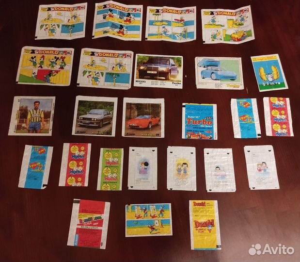 Вкладыши от жвачек 90-х, переводные картинки