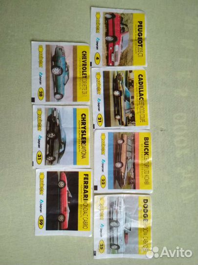 Вкладыши от жвачек и карточки