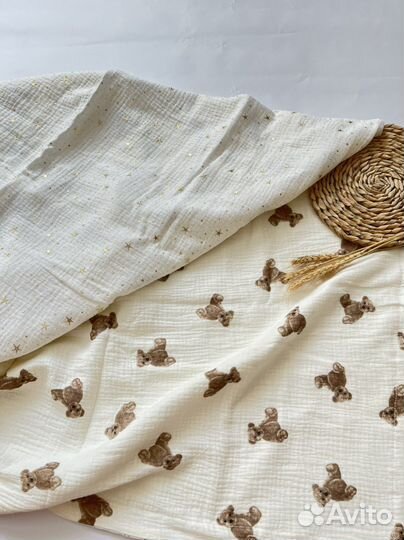 Плед-пеленка муслин 4 слоя рр 90 на 130 новый