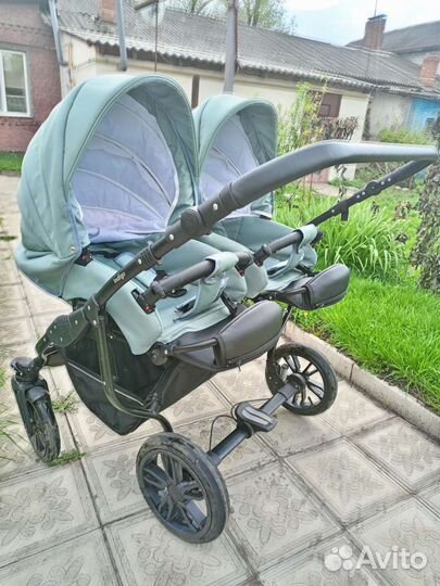 Коляска 2 в 1 indigo для двойни