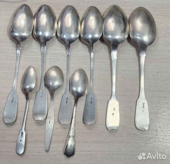 Серебряные ложки 84 пробы 19 век
