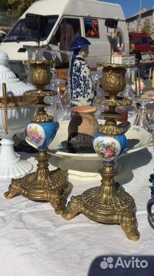 Бронзовый подсвечник антикварный.2шт.Франция