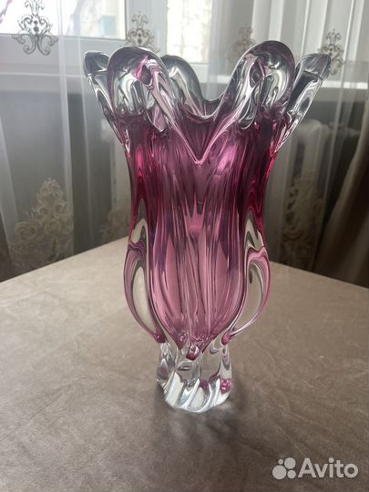 Ваза цветное стекло чехословакия