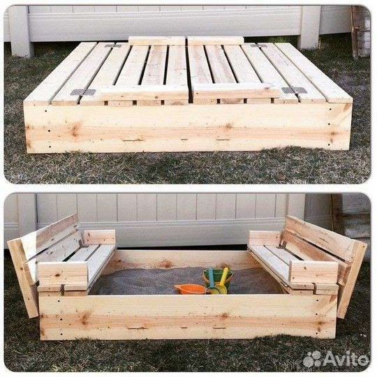 Песочница с крышкой лавками