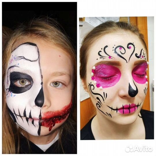 Аквагрим на Хеллоуин. Грим гример макияж