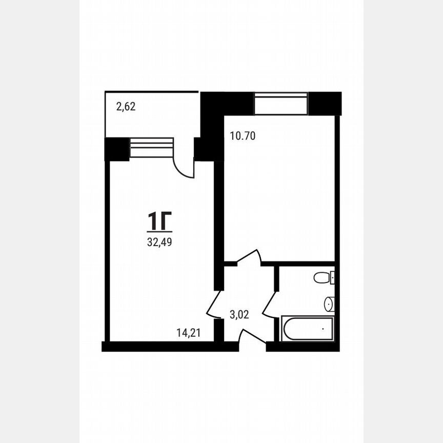 1-к. квартира, 32,5 м², 5/5 эт.