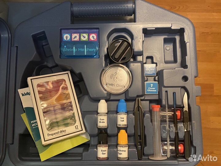 Микроскоп детский 1200х, набор микропрепаратов