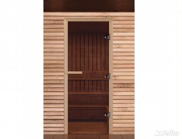 Дверь стеклянная в баню