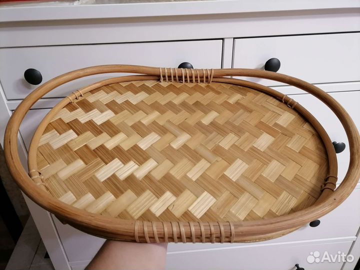 Поднос Икеа Ворфинт бамбук и ротанг
