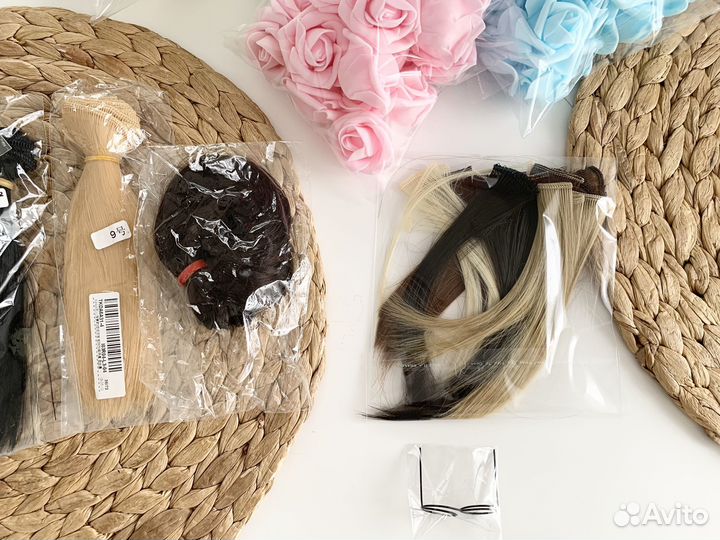 Волосы(тресы),обувь для кукол