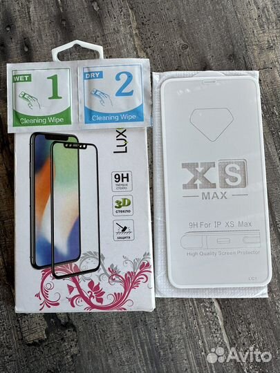 Защитное стекло iPhone XS Max белая рамка