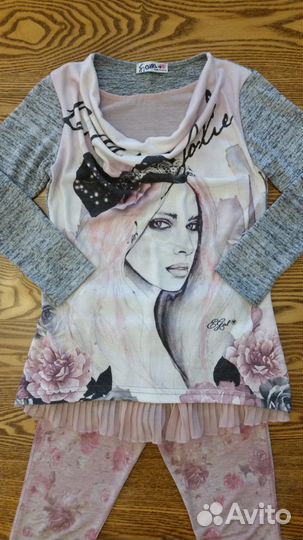 Туника + лосины на 7-9 лет