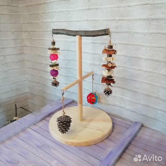 Игрушки, стенды, для средних попугаев
