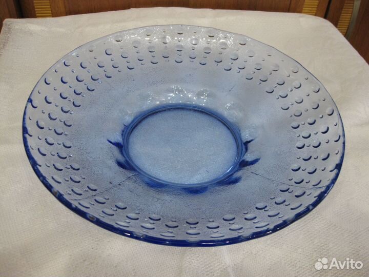 Блюдо неман цветное стекло СССР