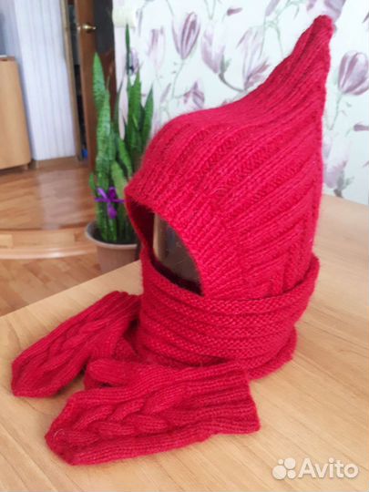 Шапочка Эльф, снуд,варежки для девочки