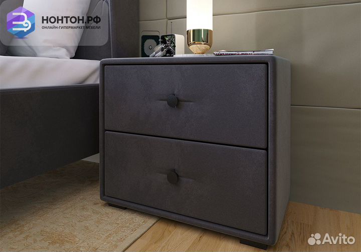 Тумба прикроватная Tango велюр серый