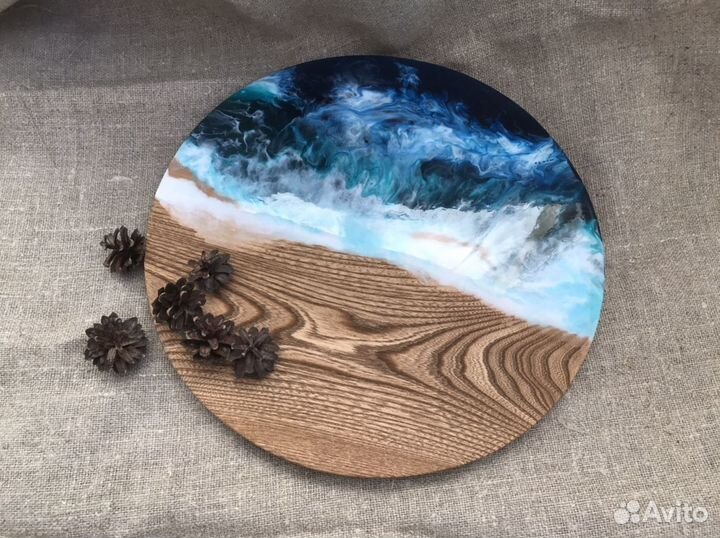 Доска сервировочная с морской волной