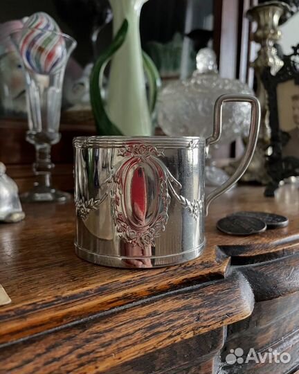 Старинный подстаканник бантики