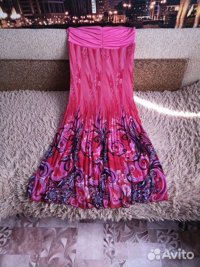 Пляжный сарафан новый шифон плиссировка 46 размер