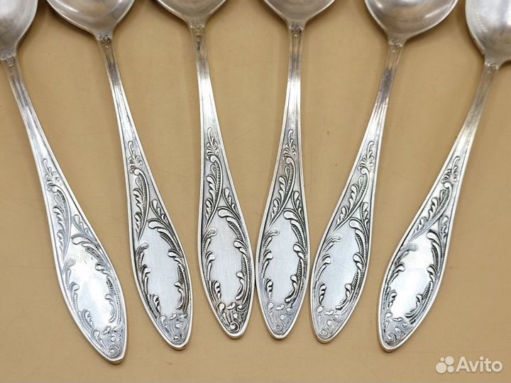 Набор столовых ложек 6 шт мельхиор мнц Кольчугино