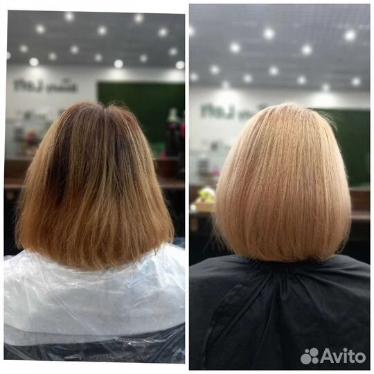 Химическая завивка, прикорневой объем,Окрашивание