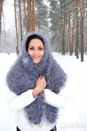 Пуховая косынка,шаль из натурального козьего пуха