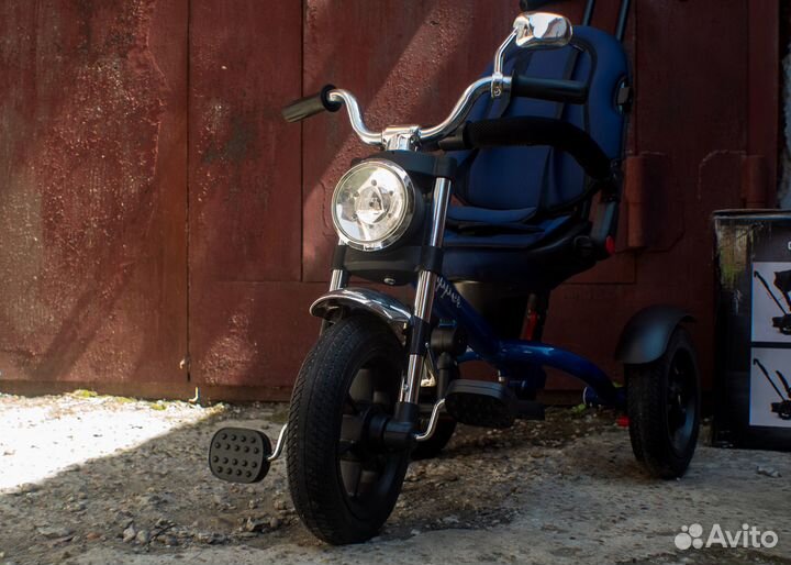 Трёхколёсный велосипед-коляска с ручкой