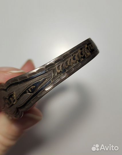 Браслет с растительным декором, серебро 875