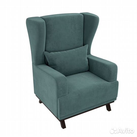 Кресло Джон велюр голубой