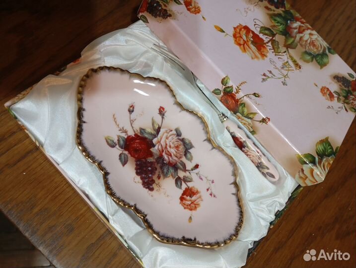 Блюдо для лимона оливок с вилочкой