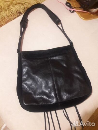 Сумка из натуральной замши (черная)