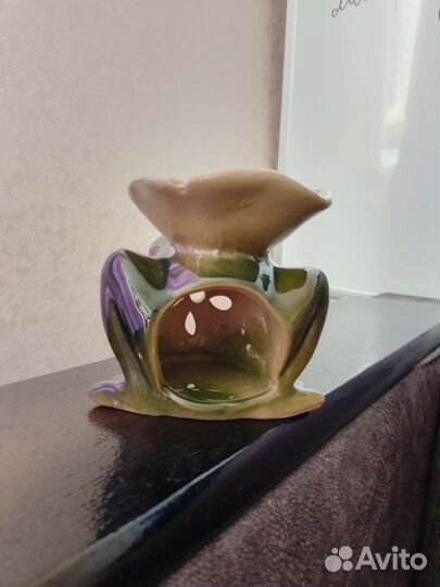 Аромалампа керамическая зелёная Лягушка