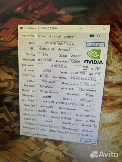Видеокарта RTX 3060 12gb KFA2